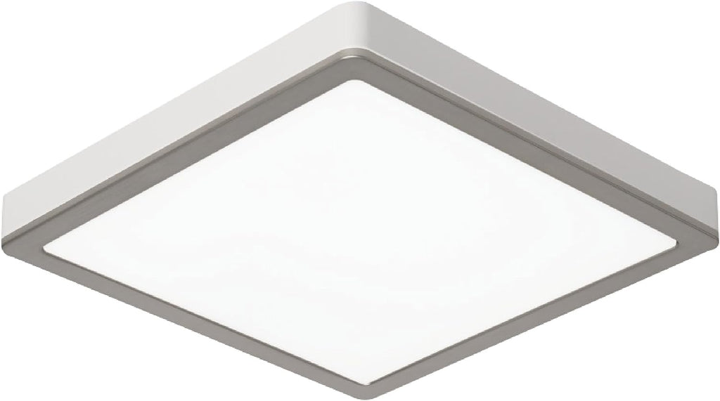 Homewerks 7105-12-BN Bathroom Fan with Light 100-CFM 2 Sones Square Ventilation Fan Dimmable LED Light and Magnetic Trim Ring Brushed Nickel
