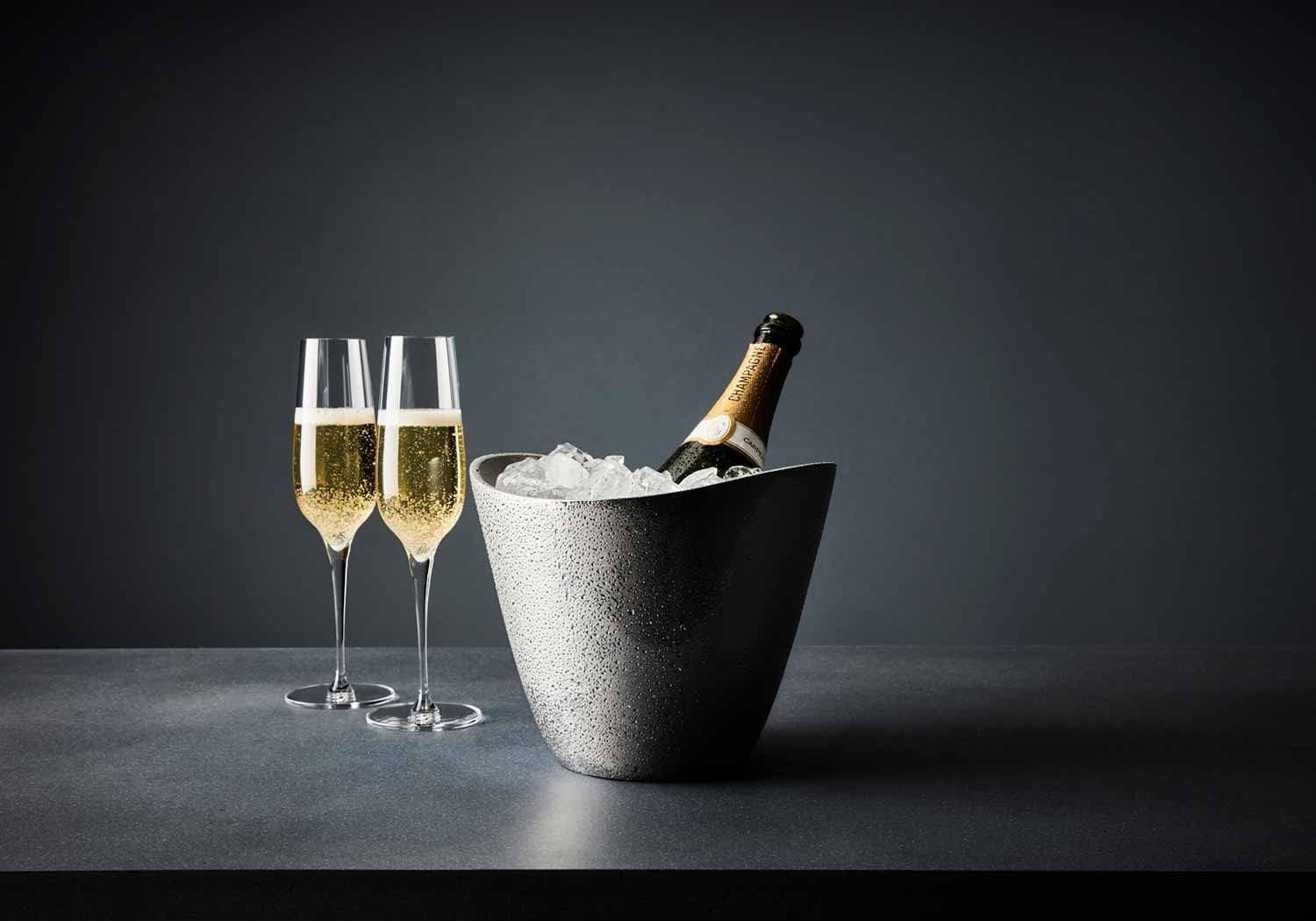 nambe Vie Champagne Bucket | Wine & Champagne Cooler for Parties, Dinner, Kitchen, Bar Cart | Insulated to Keep Wine & Beverages Cold | Gift for Wine Enthusiasts | Made of Metal Alloy