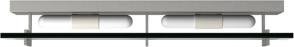 Hinkley Latitude 26' 4-Light G9 Bathroom Vanity, Damp Rated, Inside Etched Clear Glass, ADA Compliant, Modern, Brushed Nickel Finish