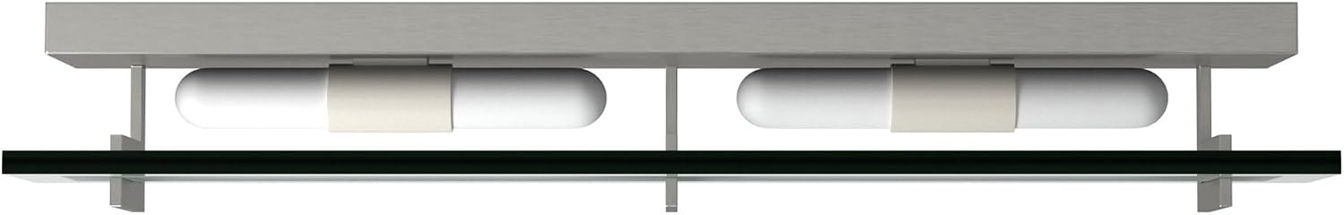 Hinkley Latitude 26' 4-Light G9 Bathroom Vanity, Damp Rated, Inside Etched Clear Glass, ADA Compliant, Modern, Brushed Nickel Finish