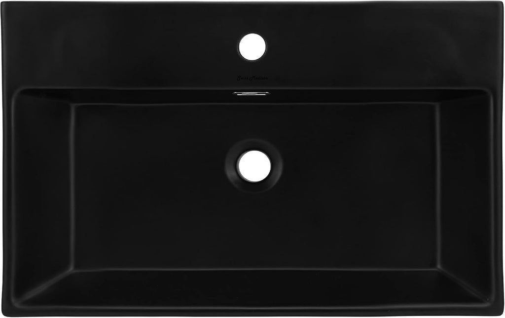 Claire 24' Rectangle Wall-Mount Bathroom Sink in Matte Black