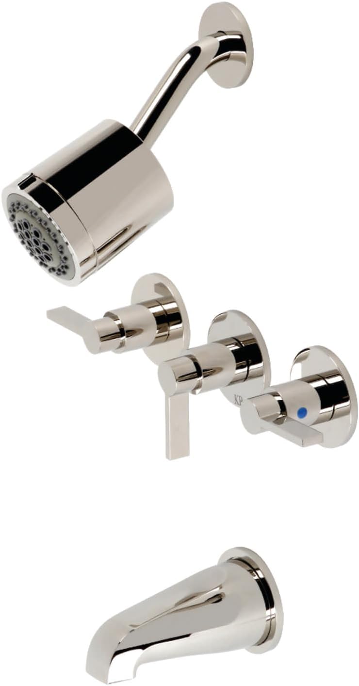 Kingston Brass KBX8136NDL NuvoFusion Tub and Shower Faucet, Polished Nickel 7.13 x 12.88 x 5.13