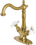 Kingston Brass KS1437PX 4 in. Centerset Bathroom Faucet, Brushed Brass