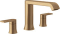 Moen Genta LX Bronzed Gold Two-Handle Deck Mounted Modern Roman Tub Faucet, Valve Required, T908BZG
