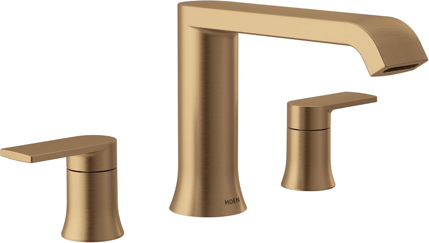 Moen Genta LX Bronzed Gold Two-Handle Deck Mounted Modern Roman Tub Faucet, Valve Required, T908BZG