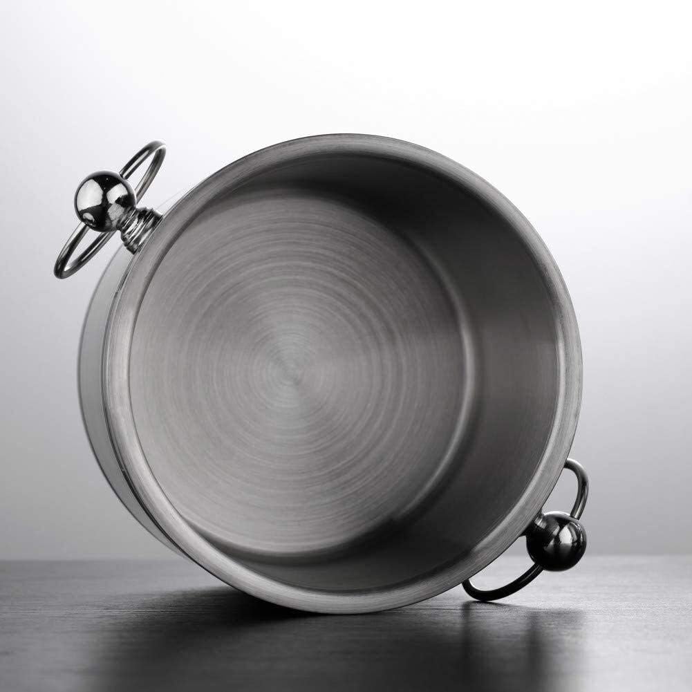 Ice Buckets for Parties Stainless Steel Ice Bucket with Tongs,Insulated Double Wall Chiller Resistant Lid Carry Handle for Party BBQ (K 1.4l)