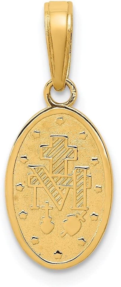 Diamond2Deal 14k Gold Miraculous Medal Charm