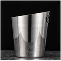 Ice Bucket Champagne Bucket Beveled Ice Bucket Stainless Steel Ice Bucket Home Wine Ice Wine Bucket Bar Fashion Ice Bucket Beverage Tub(Silver)