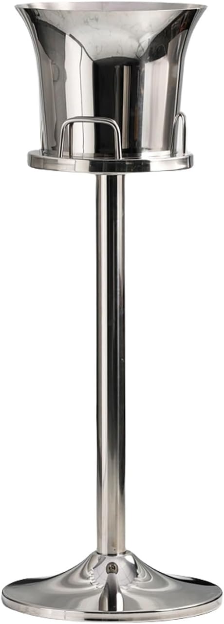Ice Bucket for Parties, Stainless Steel Wine Cooler with Stand - Party Drink Cooler Holder - Wine Chiller - Free Standing - Outdoor or Indoor Use(Silver)