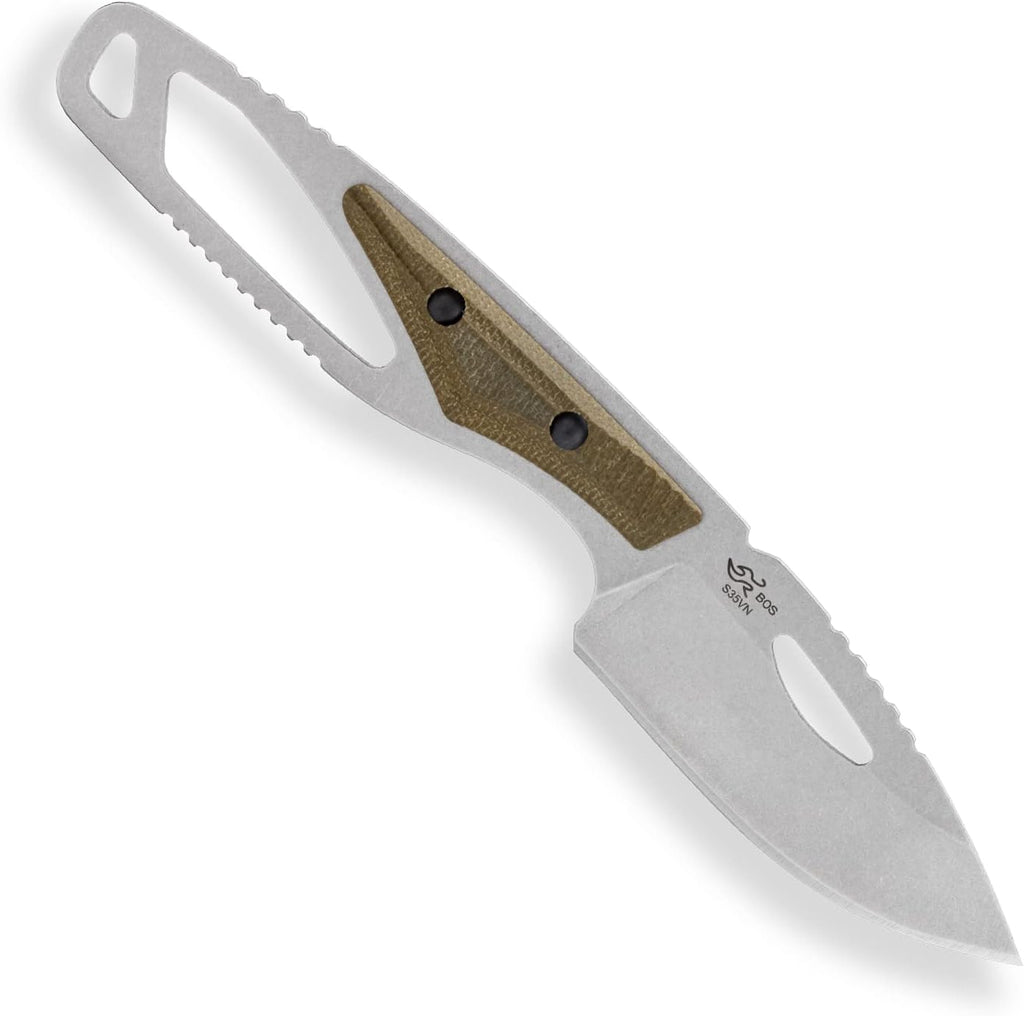 Buck Knives 630 Paklite Hide Pro Fixed Blade Hunting Knife, 2 3/4' S35VN Steel Blade, Micarta Handle, with Sheath