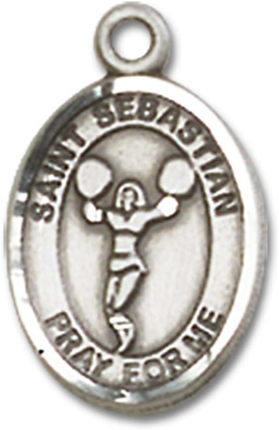 Bonyak Jewelry St. Sebastian - Cheerleading Hand-Crafted Oval Medal Pendant in Sterling Silver