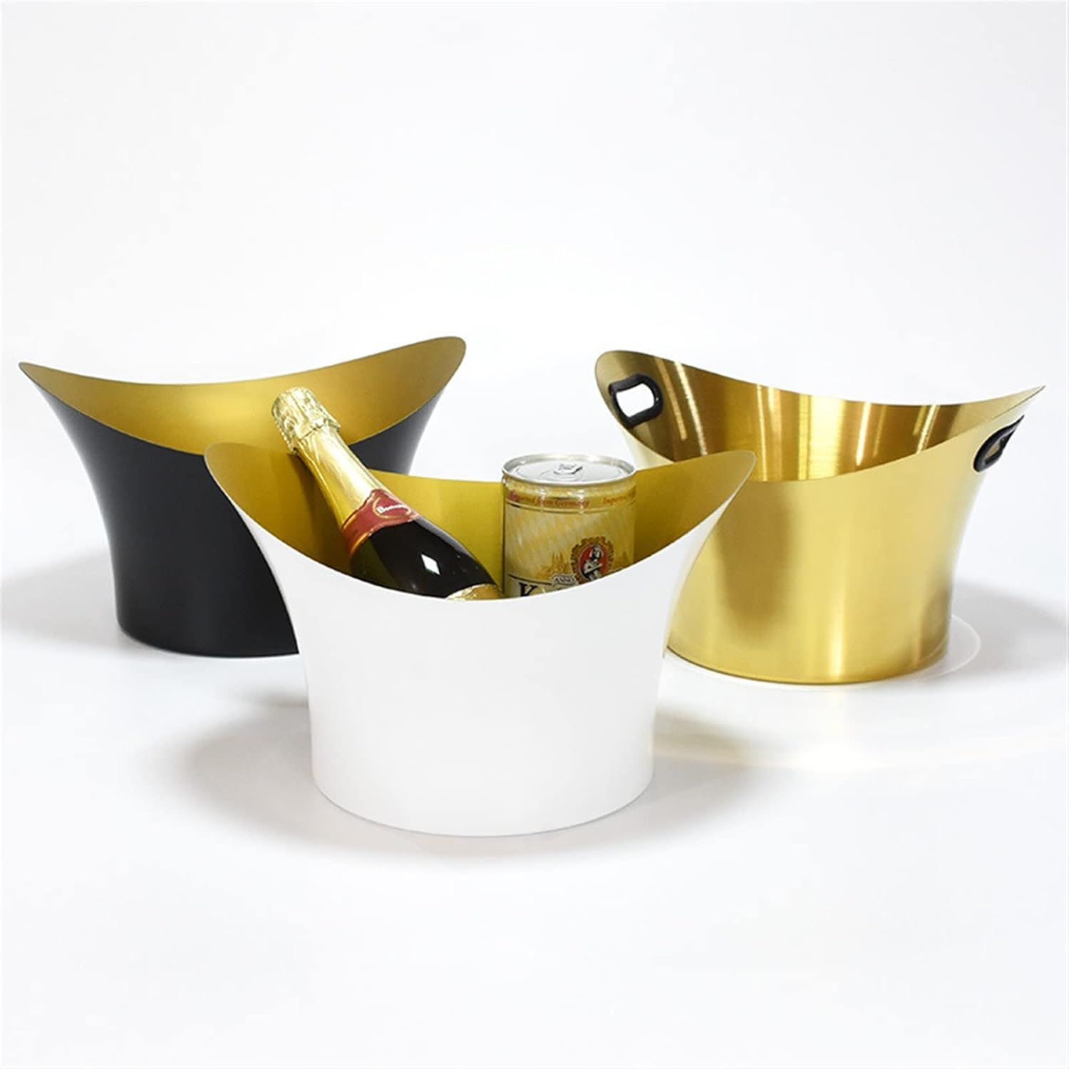 Ice Bucket Champagne Bucket 1Pc 9L Large Capacity Ice Bucket Kitchen Wine Champagne Beer Bottle Container Holder Barware Ice Bucket Beverage Tub (Color : Gold)