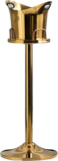 Ice Bucket for Parties, Stainless Steel Ice Bucket, Ice Bucket with Stand, Large Champagne Ice Bucket, Tall Ice Bucket for Cocktail Bar Parties(Gold)