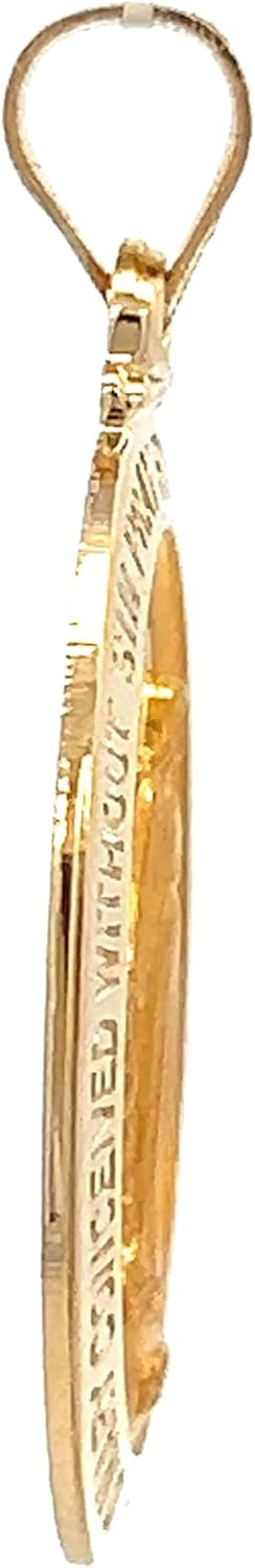 RP 14K Yellow Gold Miraculous Medal Necklace for Women & Men, Authentic & Pure Gold Pendant with 18' 14K Chain Necklace with Premium Jewelry Box, Stunning Miraculous Medal Virgin Mary Pendant Necklace, Subtle Size for Layering