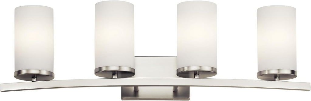 KICHLER Crosby 31' 4 Light Vanity Light Satin Etched Cased Opal Brushed Nickel