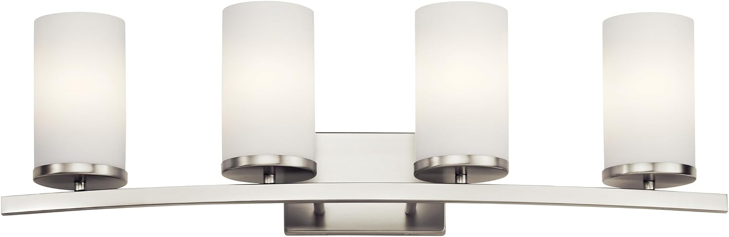 KICHLER Crosby 31' 4 Light Vanity Light Satin Etched Cased Opal Brushed Nickel