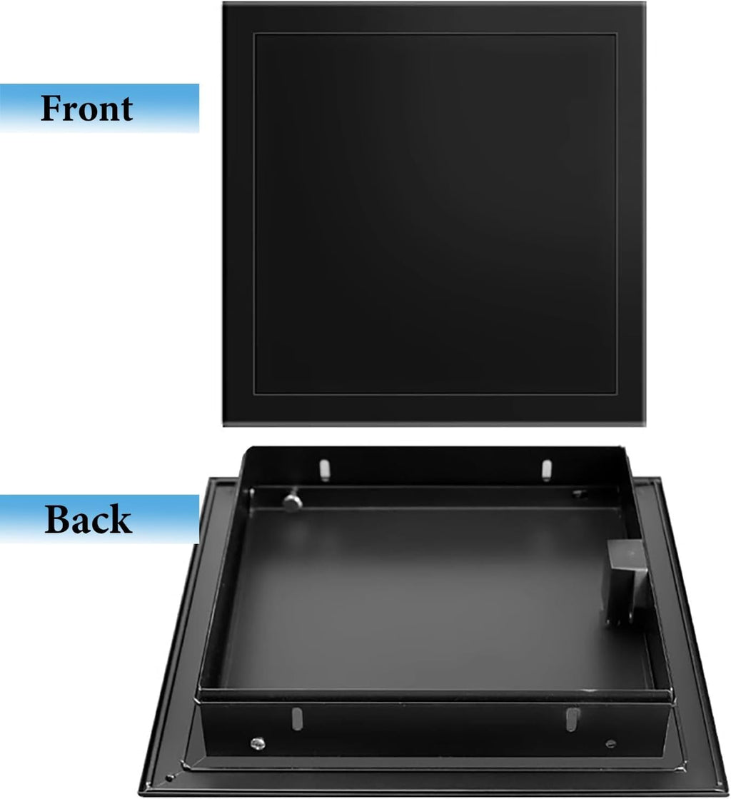 Small Access Panel 8x8 10x10 12x12 14x14 16x16, Push Button Latch Access Door Hatch Black, Drywall Plumbing Inspection Cover for Cables Wiring(45x55cm(18x22in))