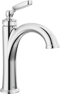 Delta Woodhurst Chrome Bathroom Faucet 1 Hole, Single Hole Bathroom Sink Faucet for Vanity, Metal Push-Pop Drain Assembly, Chrome 532-MPU-DST