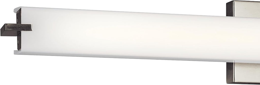 Kichler 37.5' LED Linear Bath Vanity Light Fixture with White Acrylic Diffuser in Brushed Nickel for Bathroom Lighting over Mirror (37.5' x 4.75' x 4.5'), 11147NILED