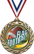 Flag Football Medals - 2 1/2' Laurel Wreath Flag Football Medal - Great Flag Football Awards for Kids Prime