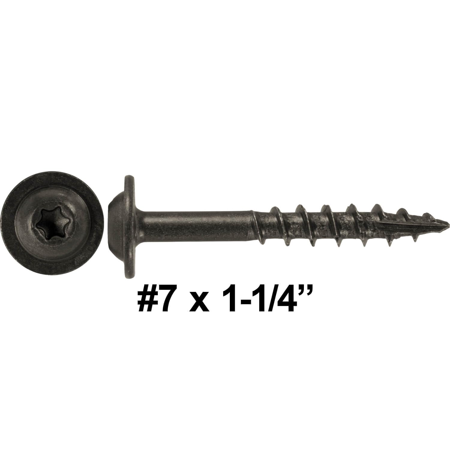 Round Washer Head 7 x 1-1/4' Brown - Full Box ~4000 Screws