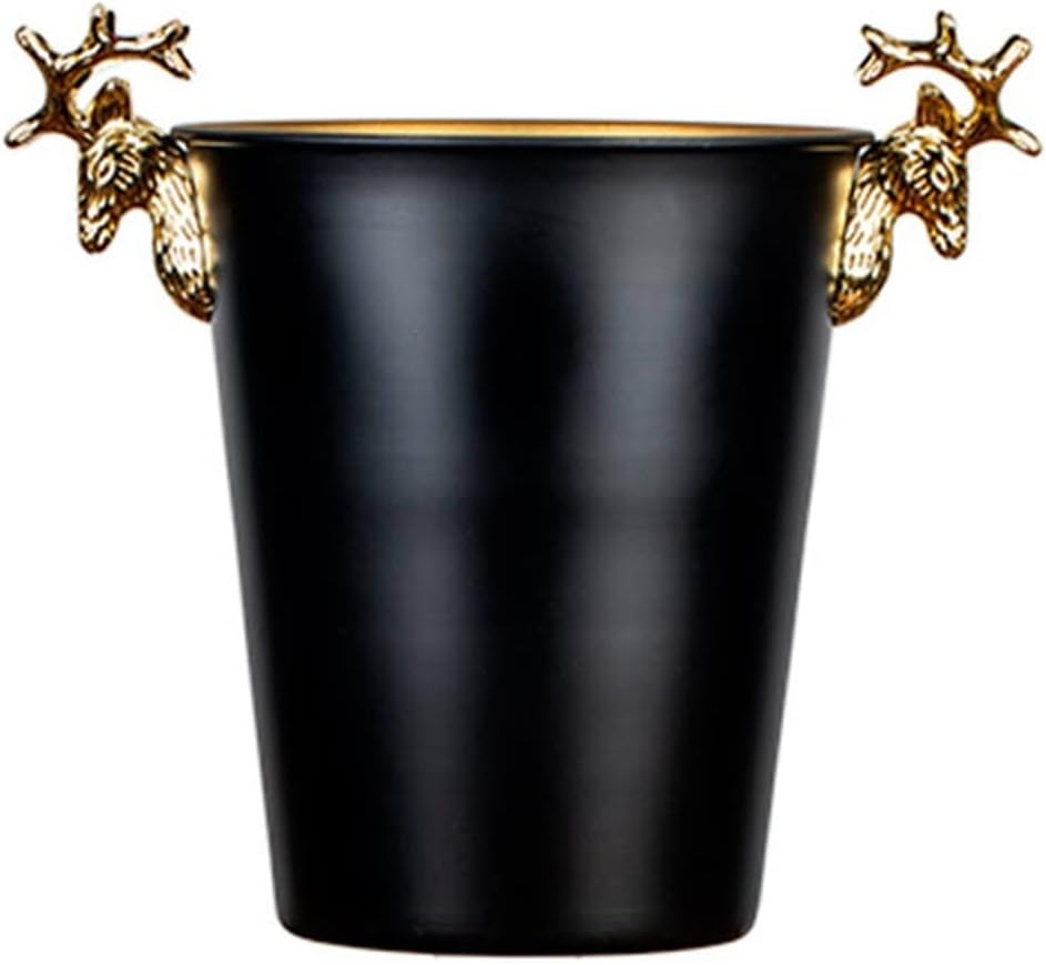 Ice Bucket Champagne Bucket Ice Buckets Gold Antler Handle Stainless Steel Champagne Bucket Household Red Wine Ice Wine Bucket Great for Bar Chilling Beer Ice Bucket Beverage Tub (Size : M)