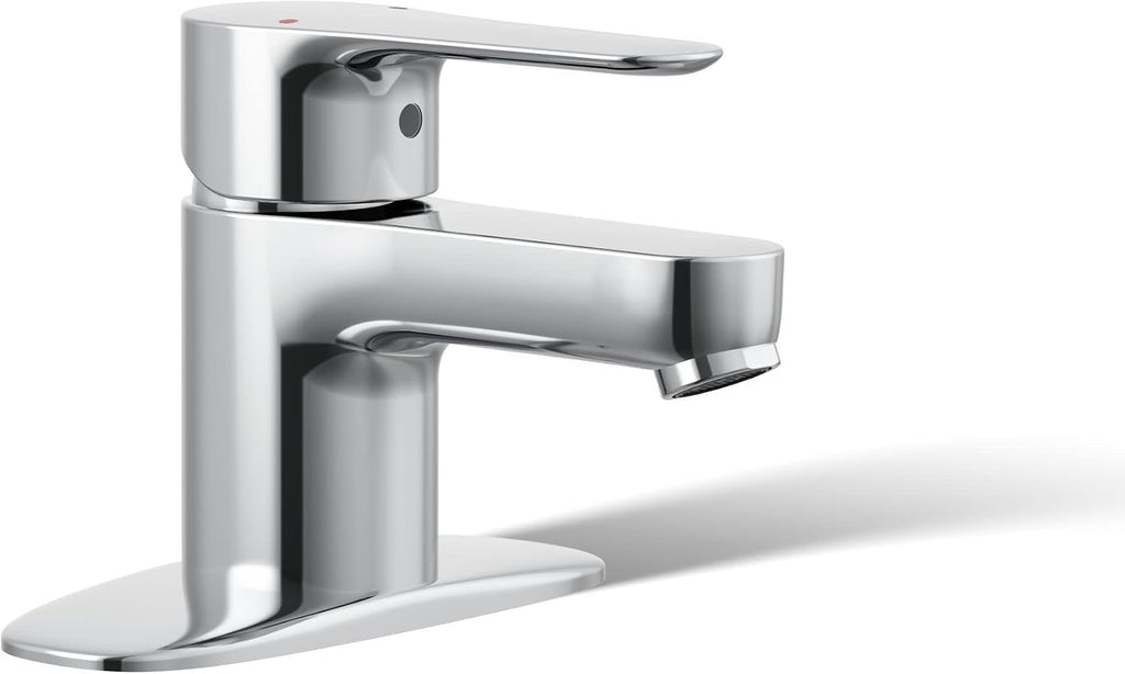 KOHLER 16027-4-CP July Single Handle Faucet for Bathroom Sink, Single-Hole Simple Installation, Polished Chrome