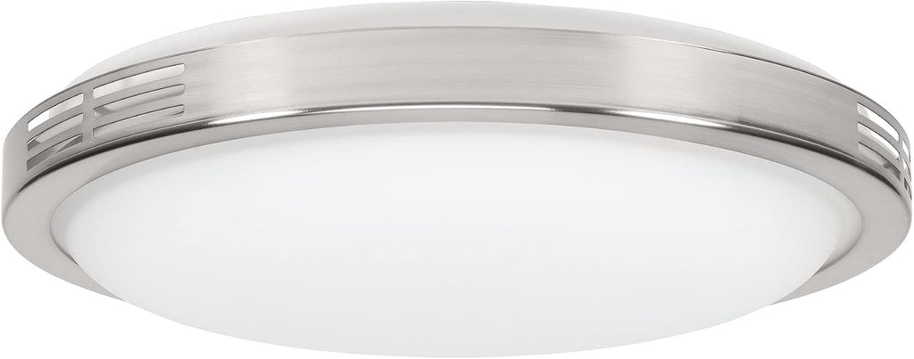 Homewerks 7105-07 Bathroom Fan with LED Light Ceiling Mount Exhaust Ventilation Silent 2.5 Sones 100 CFM, Decorative Brushed Nickel Trim