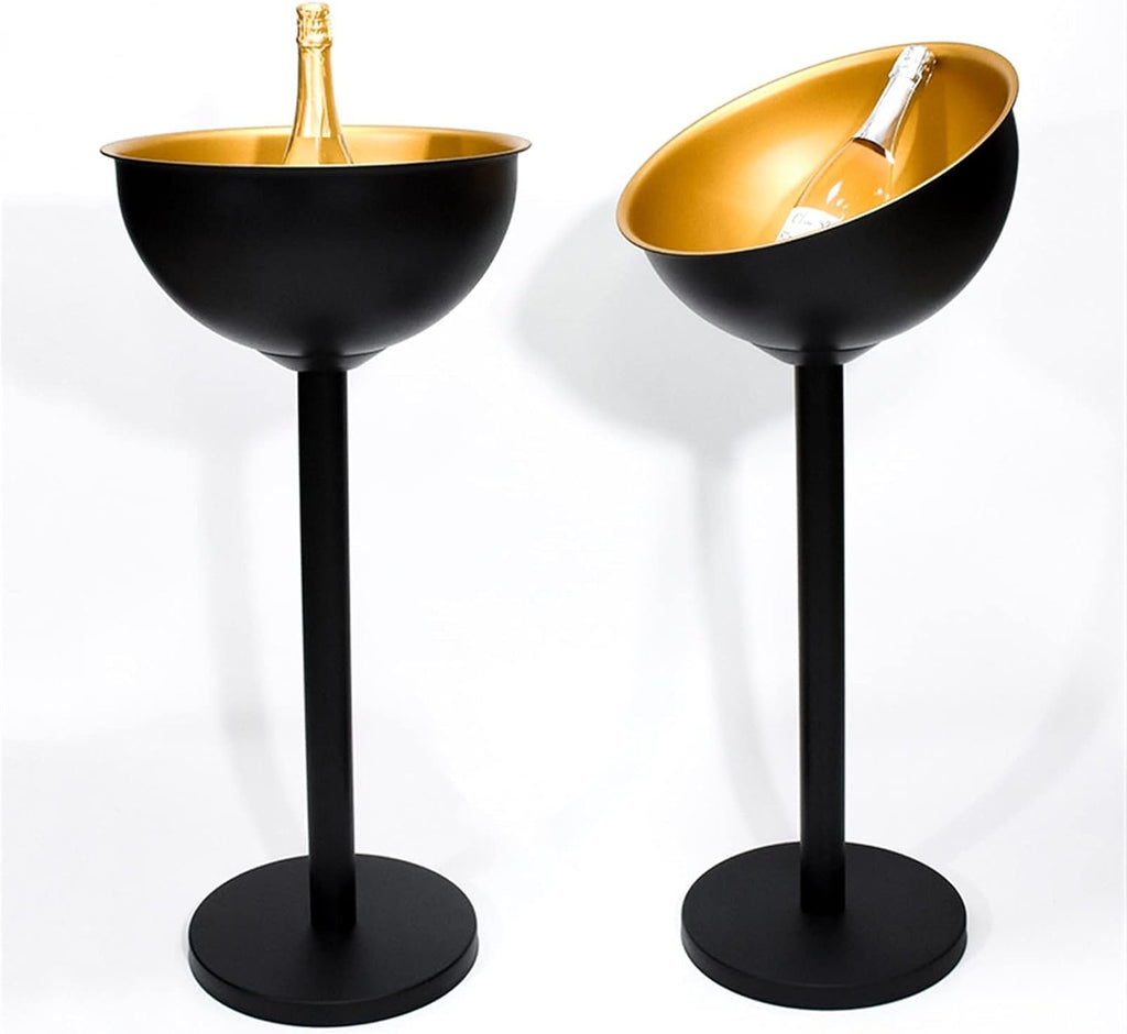 Ice Bucket Champagne Bucket Stainless Steel Ice Bucket Vertical with Rack Champagne Bucket Thickened Ice Wine Basin Household Ice Bucket Bar Ktv Ice Cooler Ice Bucket Beverage Tub (Color : 1)