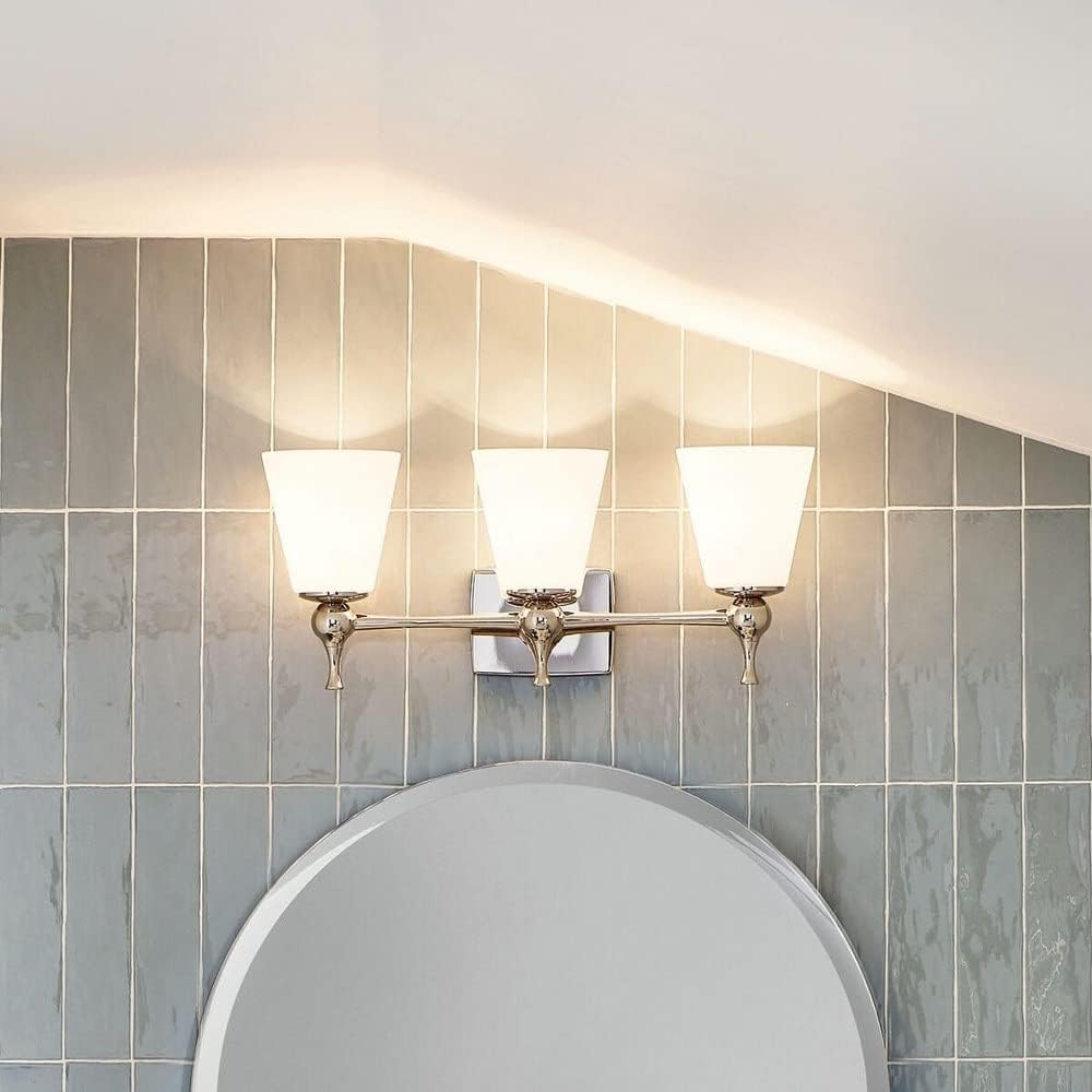 Kichler Cosabella 24 Inch 3 Light Vanity Light with Satin Etched Case Opal in Polished Nickel