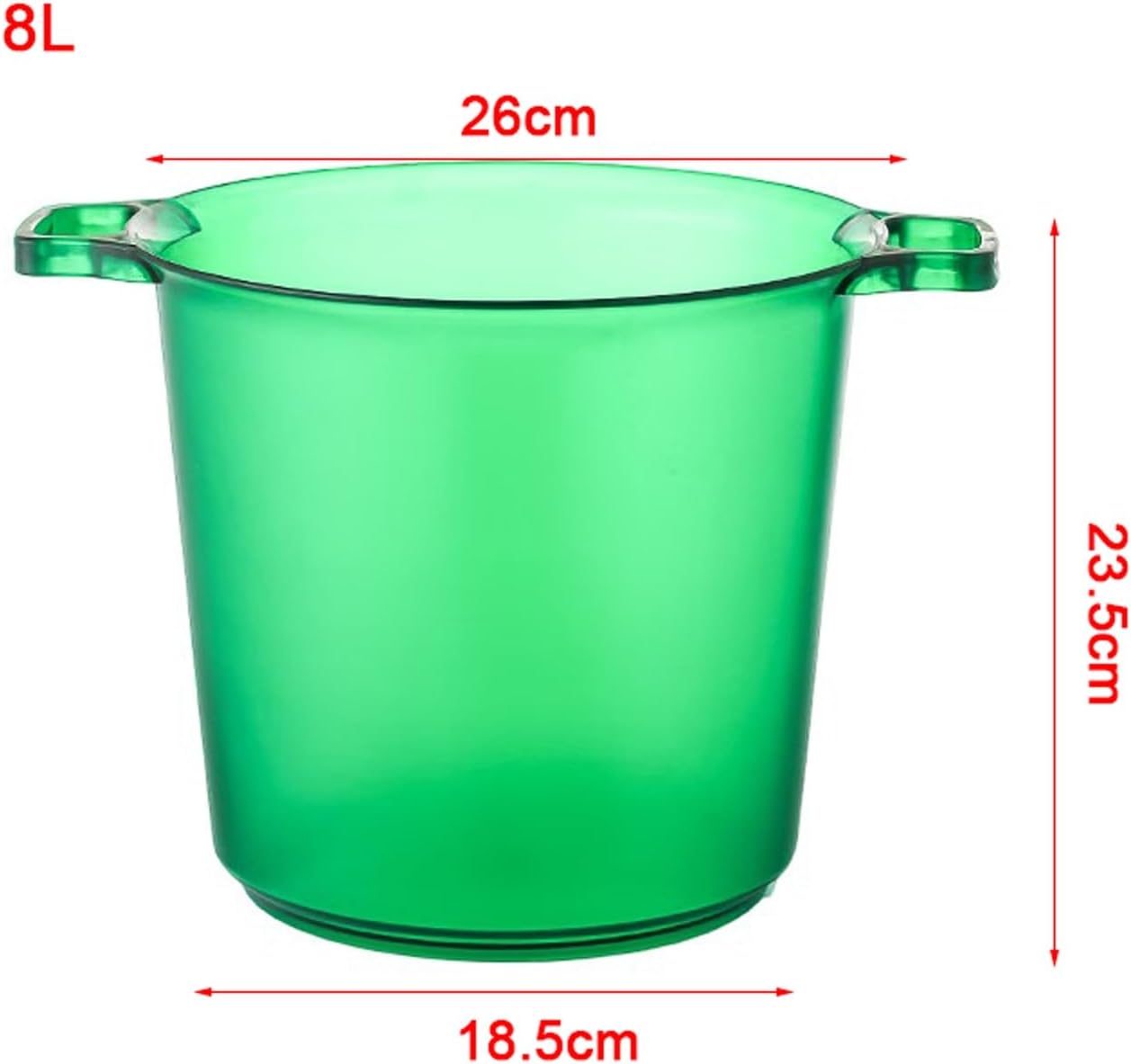 Ice Bucket Beverage Tubs for Parties Plastic Ice Bucket for Cocktail Bar Green Acrylic Wine Bucket Drink Bucket Cooler for Chiller Bin for Champagne or Beer, 8L Insulated Ice Bucket (Color : Bianco)