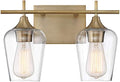 Savoy Essentials 8-4030-2-322 Octave Bohemian Clear Glass Bathroom Vanity Wall Light, 2-Light 120 Total Watts, 10' H x 14' W, Warm Brass