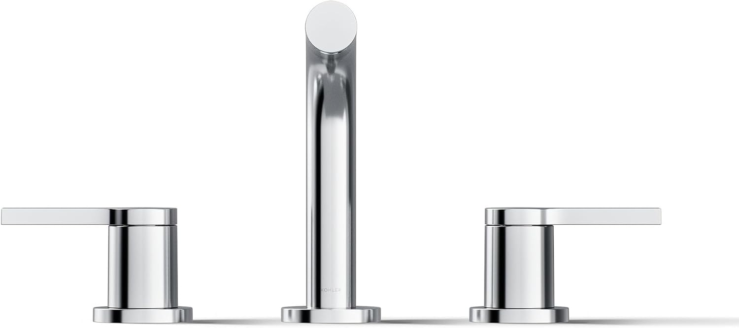 KOHLER K-33592-4-BN Elate® Widespread Bathroom Sink Faucet, Enhanced Flow, Durable Construction, Easy Installation, Bathroom Faucets, 1.2 GPM, Vibrant Brushed Nickel