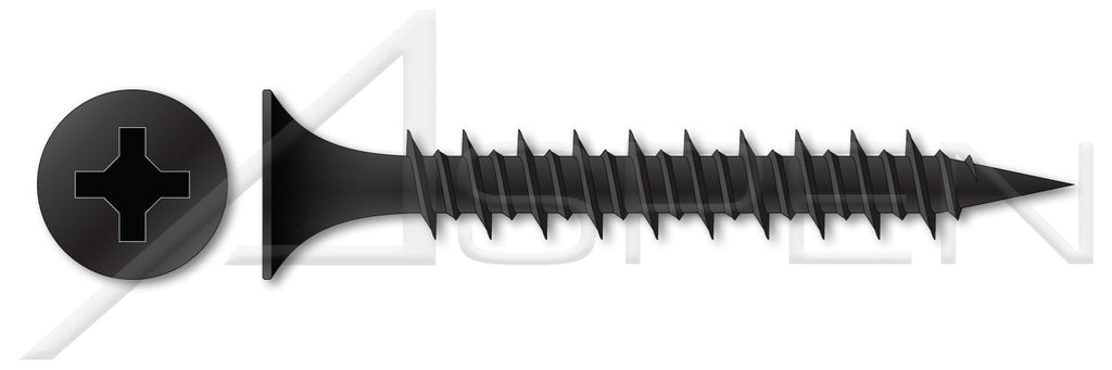 (5000 pcs) #8 X 2-1/2', Drywall Screws, Bugle Phillips Drive, Hi-Lo Double-Lead Thread, Fine Thread, Steel, Black Phosphate