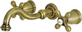 Kingston Brass KS3123AX 8-Inch Center Wall Mount Bathroom Faucet, Antique Brass