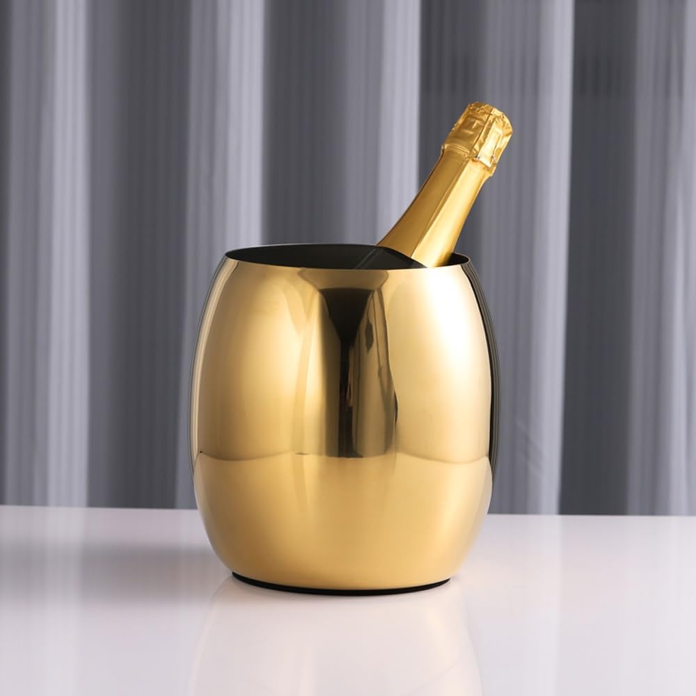 Ice Bucket - Ice Buckets for Parties - Stainless Steel Champagne Bucket - Perfect for Wine, Champagne or Beer Bottles (Gray : B)