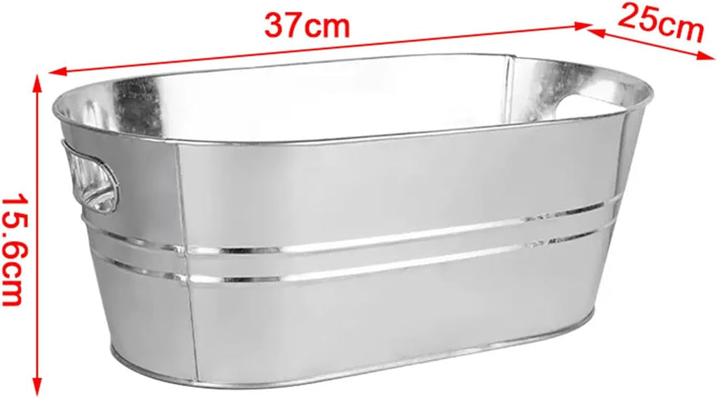 Portable Indoor Outdoor Ice Bucket Galvanized Beverage Tubs Insulated Drink Tub 15 Liter Large and Wine Chiller Cold Beer for Home Parties Party