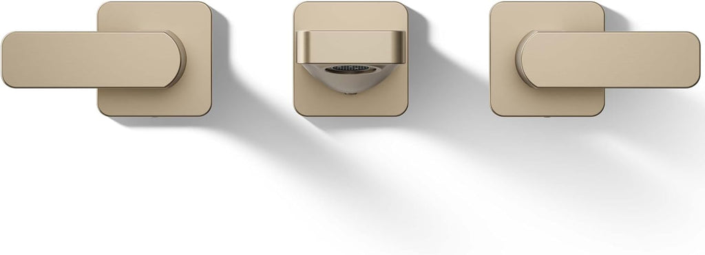 Kohler T23491-4-BV Parallel Two-handle Wall Mount Bath Faucet Trim with Lever handles, Vibrant Brushed Bronze