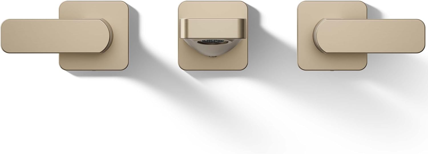 Kohler T23491-4-BV Parallel Two-handle Wall Mount Bath Faucet Trim with Lever handles, Vibrant Brushed Bronze