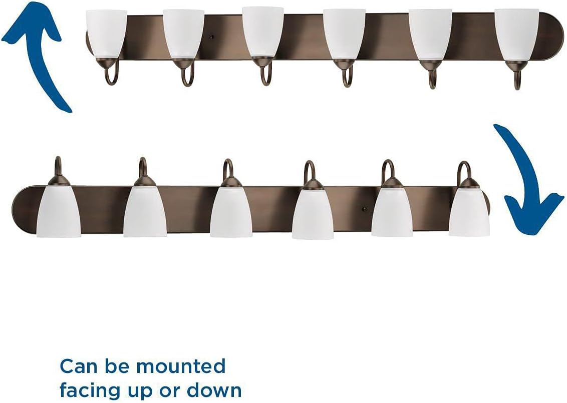 Progress Lighting P2714-20 Gather Collection 6-Light Vanity Fixture, Antique Bronze