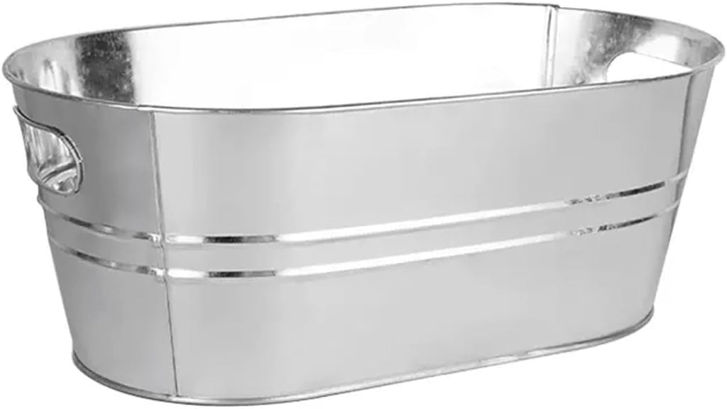 Portable Indoor Outdoor Ice Bucket Galvanized Beverage Tubs Insulated Drink Tub 15 Liter Large and Wine Chiller Cold Beer for Home Parties Party