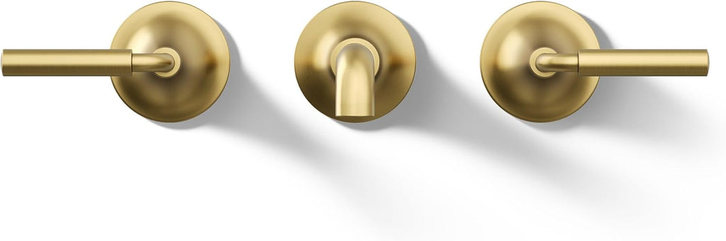 Kohler T26439-4-2MB Tone Wall-Mount Bathroom Sink Faucet Trim with Lever Handles, 1.2 GPM in Vibrant Brushed Moderne Brass