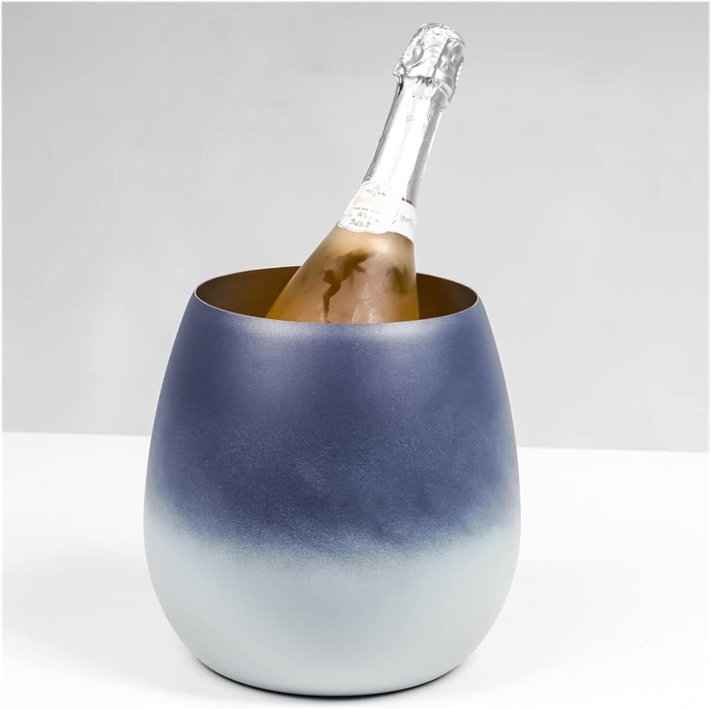 Ice Bucket Champagne Bucket Ice Bucket Fashion Gradient Champagne Bucket Stainless Steel Ice Bucket Creative Eggshell Ice Bucket for Home Bar Ice Bucket Beverage Tub (Color : B)