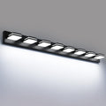 Torondo 360° Rotate LED Bathroom Vanity Light Fixtures, Acrylic Vanity Lights for Bathroom, Modern Wall Lighting Fixtures Over Mirror Living, Matte Black, Natural White, 8-Light, 53-Inch