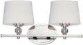 Maxim Lighting Rondo 2-Light Bath Vanity Light | Polished Nickel Finish | Transitional Indoor Light Fixture | Ideal for Bathrooms & Powder Rooms | Dimmable Damp Rated | 12762WTPN