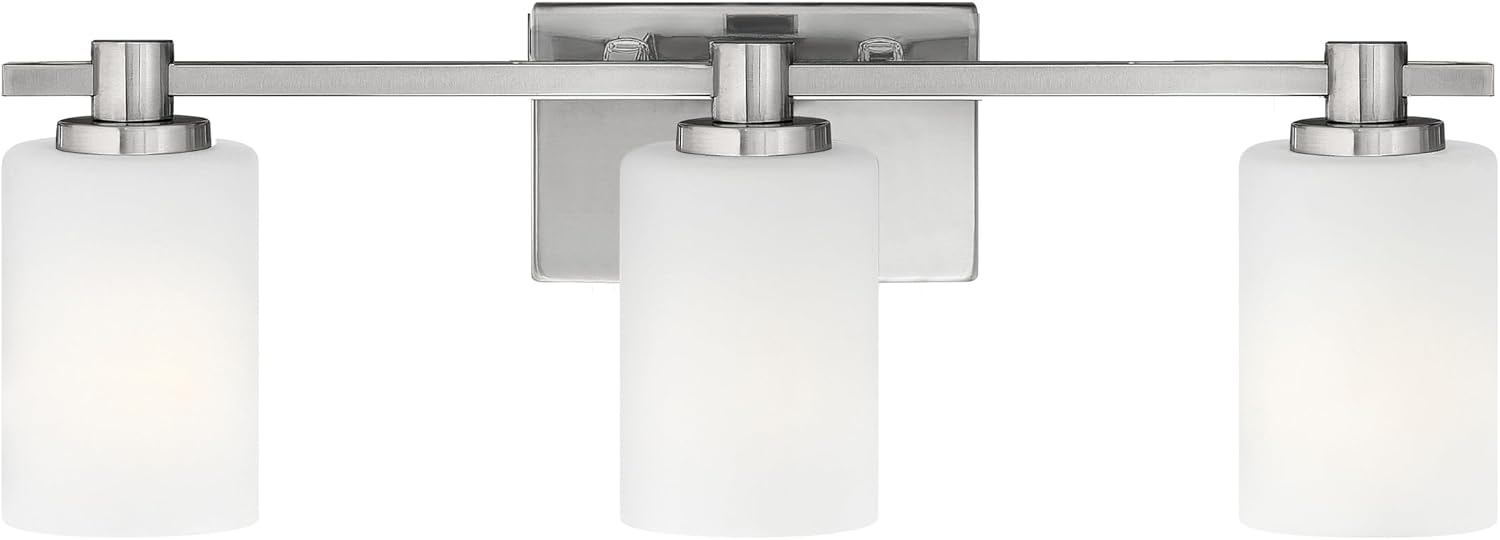 Hinkley Karlie Transitional Three Light Bathroom Vanity Fixture, Brushed Nickel