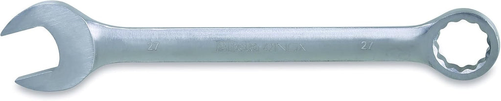 Beta 42INOX Metric 27mm Stainless Steel Combination Wrench | 12-Point Box End, 15° Offset | Corrosion-Resistant AISI 420 |Food Industry and Clean Room Safe