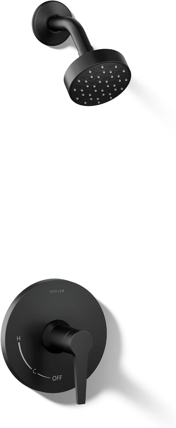 Kohler K-TS97077-4Y-BL Pitch Rite-Temp Shower Trim Kit, 2.5 GPM, Matte Black