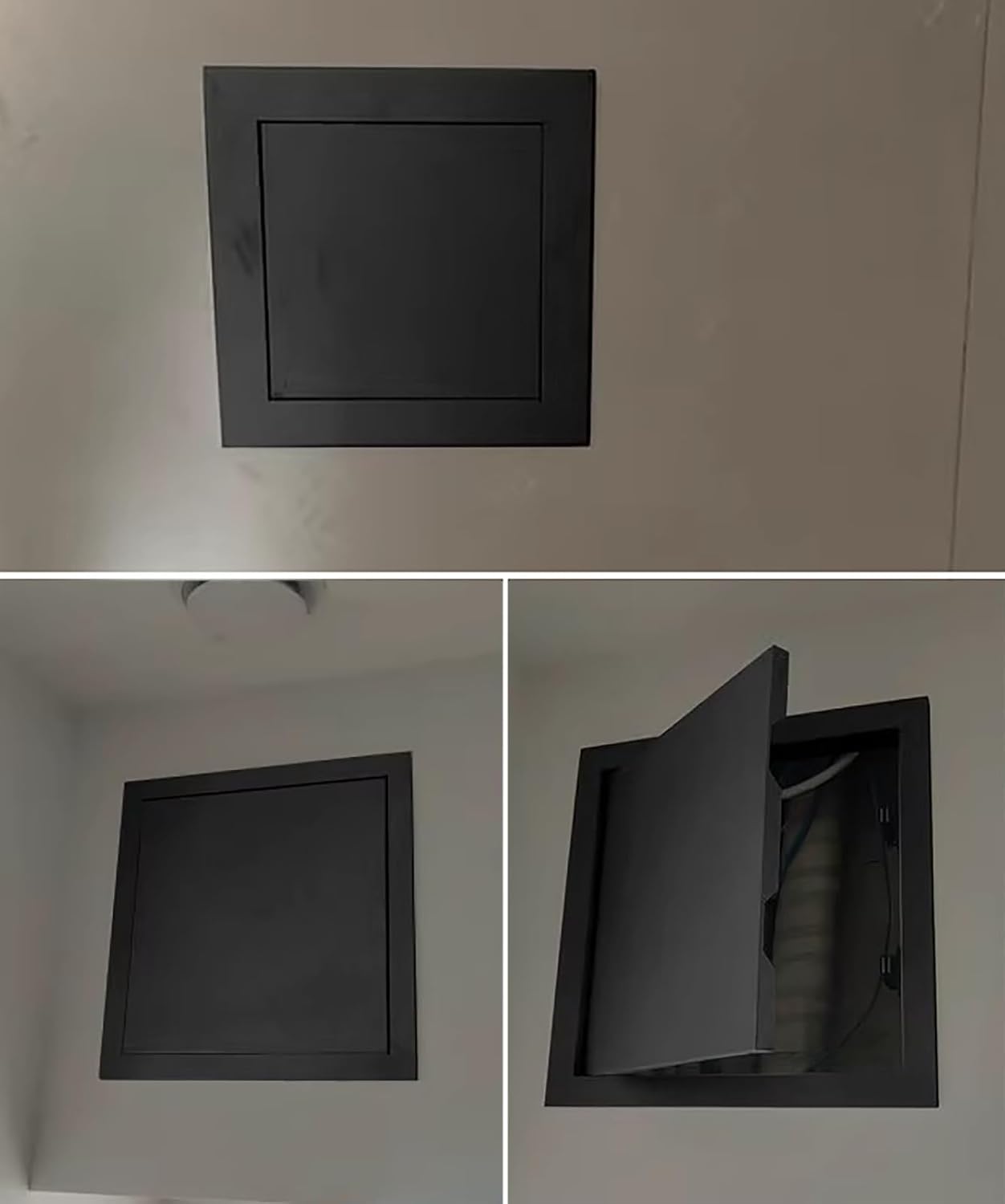 Small Access Panel 8x8 10x10 12x12 14x14 16x16, Push Button Latch Access Door Hatch Black, Drywall Plumbing Inspection Cover for Cables Wiring(55x45cm(22x18in))