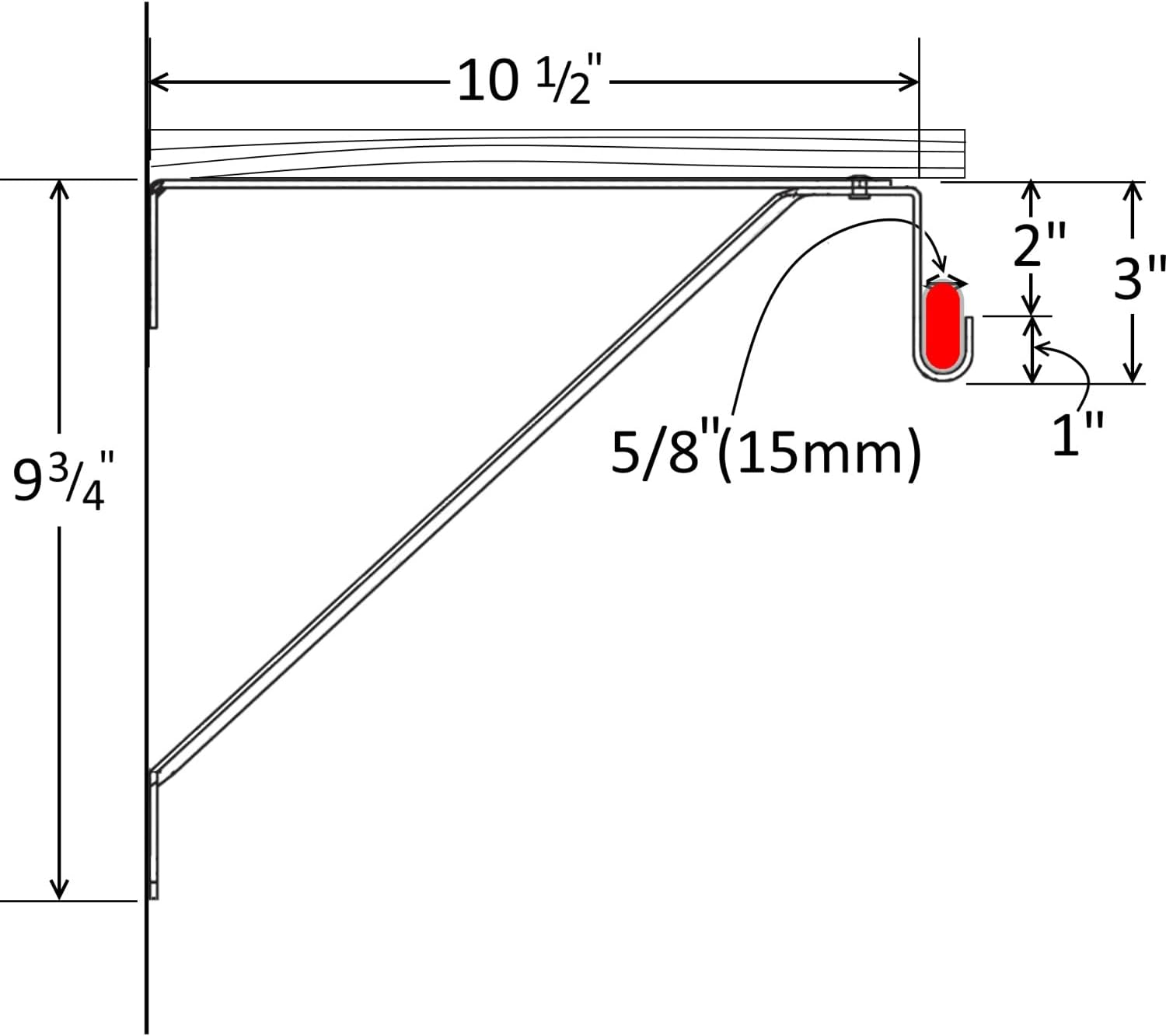 OVAL Closet Rod Shelf Bracket | Adjustable for Rear Cleat Strip | White | 20 Pack